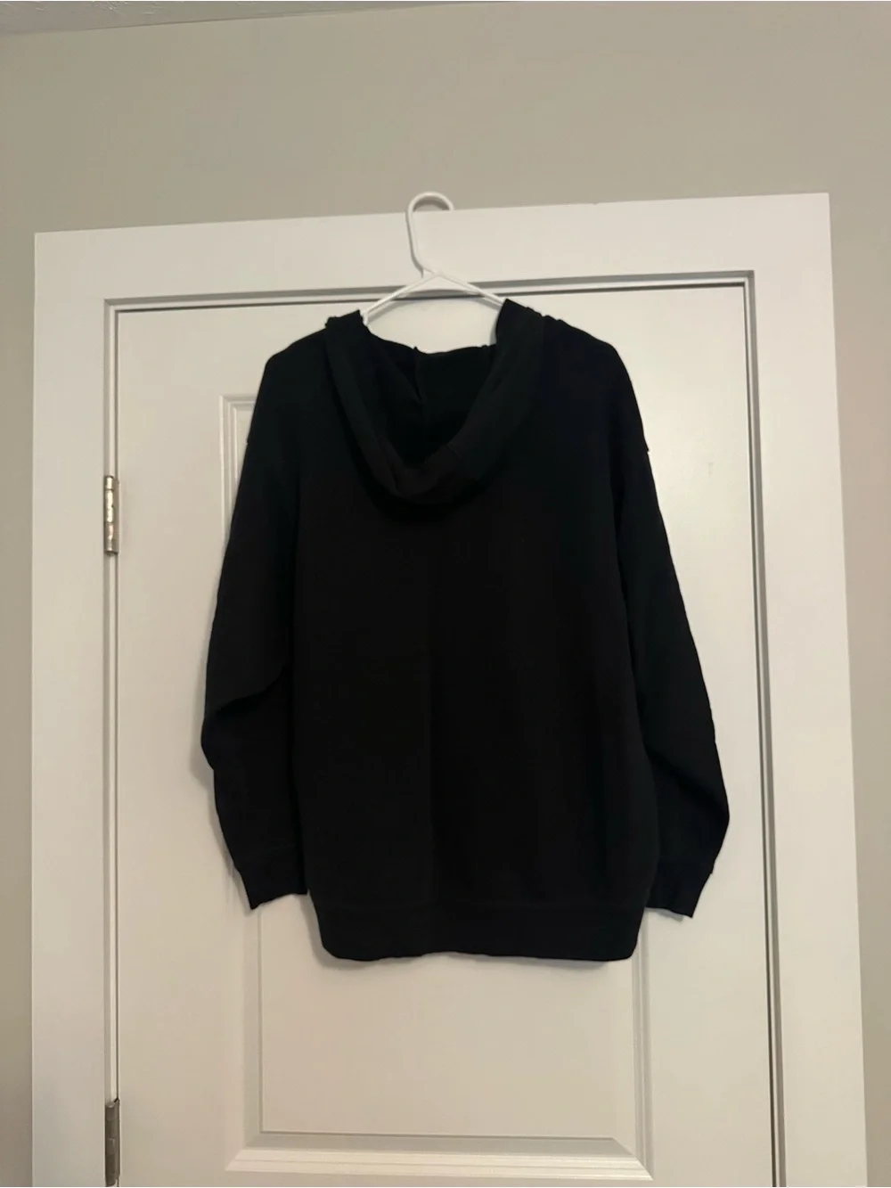 Nike Black Lace-Up V-Neck Hoodie with White Swoosh
